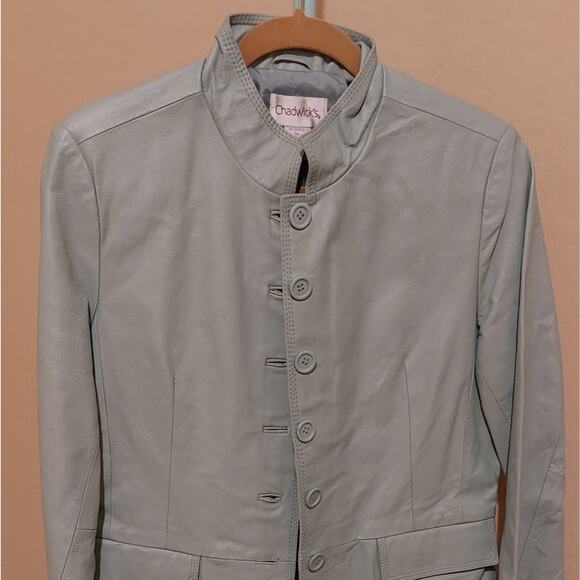 Chadwicks Mint Green Green Leather Jacket Size 14 - Picture 5 of 16